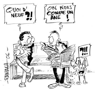 Quoi de neuf ?! On nous confie un âne